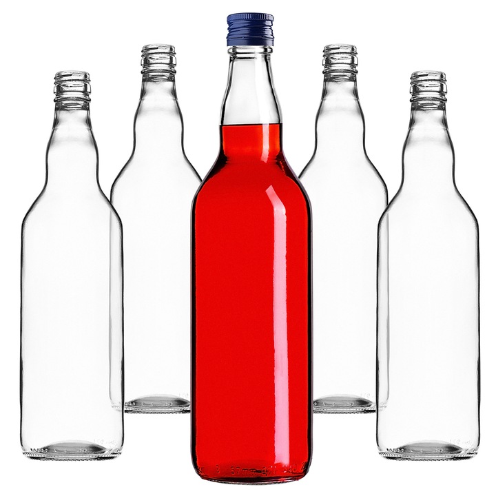 Sticla Monopol KADAX, 700ml, design elegant, capac albastru, set de 40 bucati