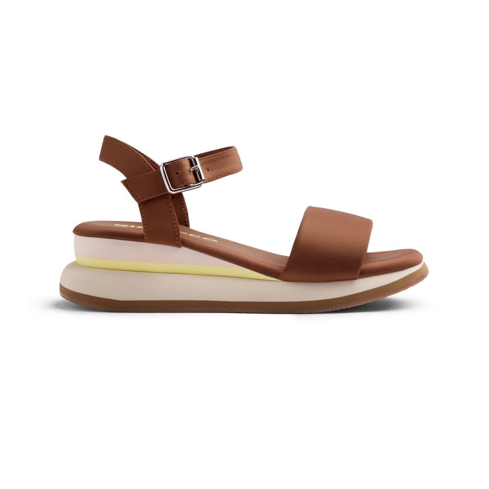 Gioseppo, Sandale wedge cu catarama Zaria, Maro, 40