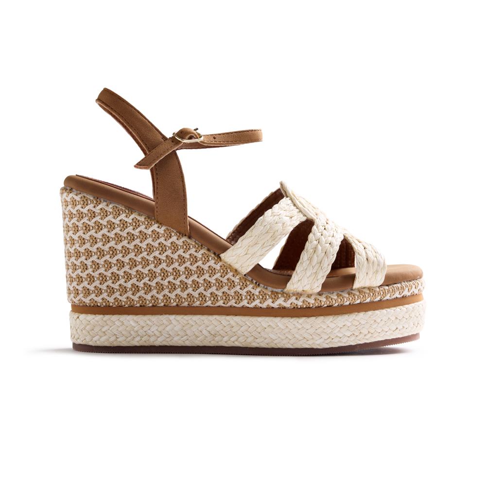 Gioseppo, Sandale wedge cu aspect impletit Karatina, Maro, 39