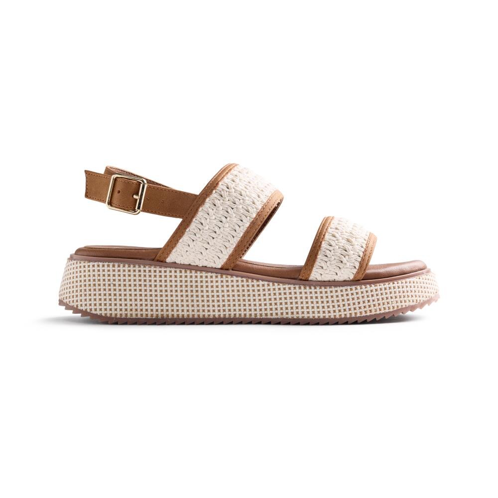 Gioseppo, Sandale wedge cu catarama Cheptais, Alb, Maro, 36