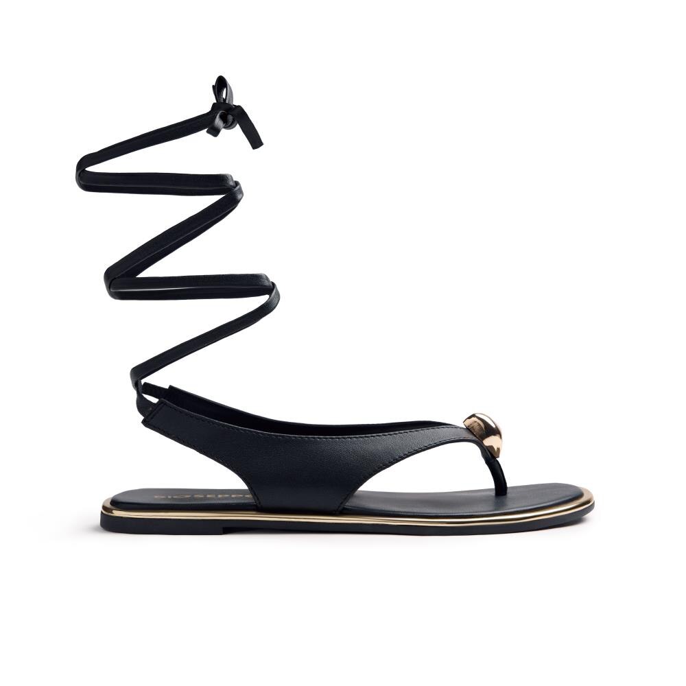 Gioseppo, Sandale de piele cu bareta separatoare Wamba, Negru, 39