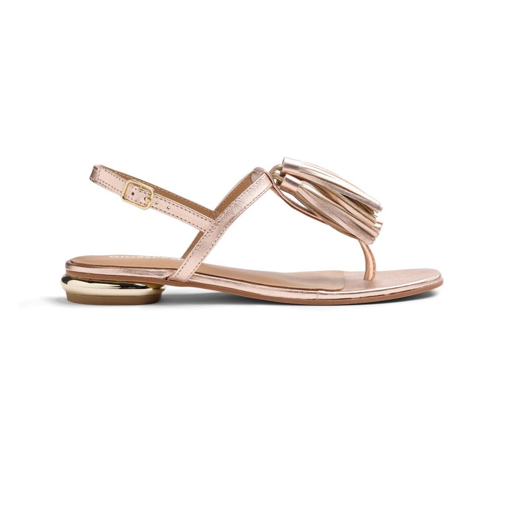 Gioseppo, Sandale de piele cu bareta separatoare si canafi Escanaba, Auriu rose, 39