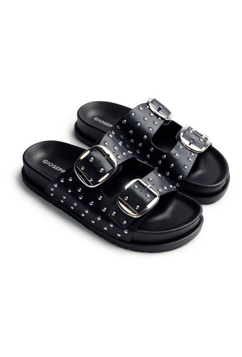 Gioseppo, Papuci de piele ecologica cu tinte Soreham, Negru, 39