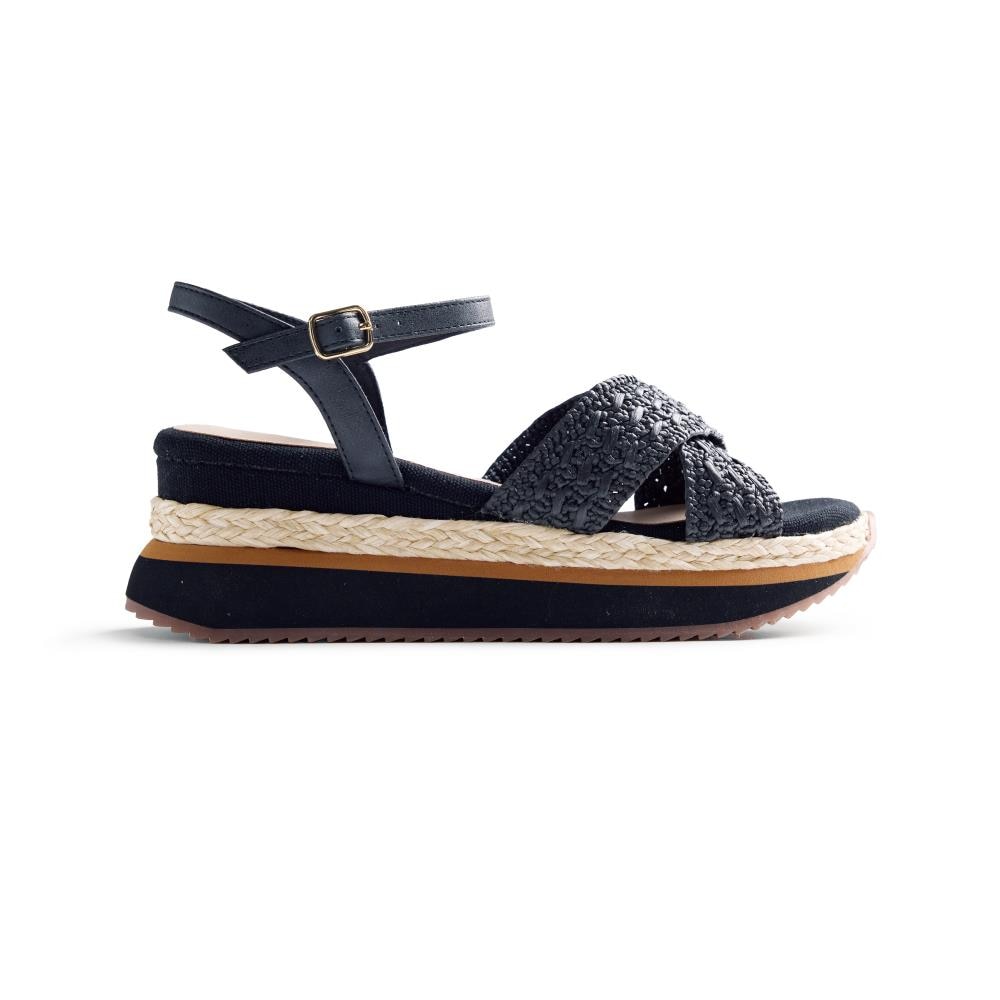 Gioseppo,Sandale-espadrile wedge Trevelin, Negru, 41