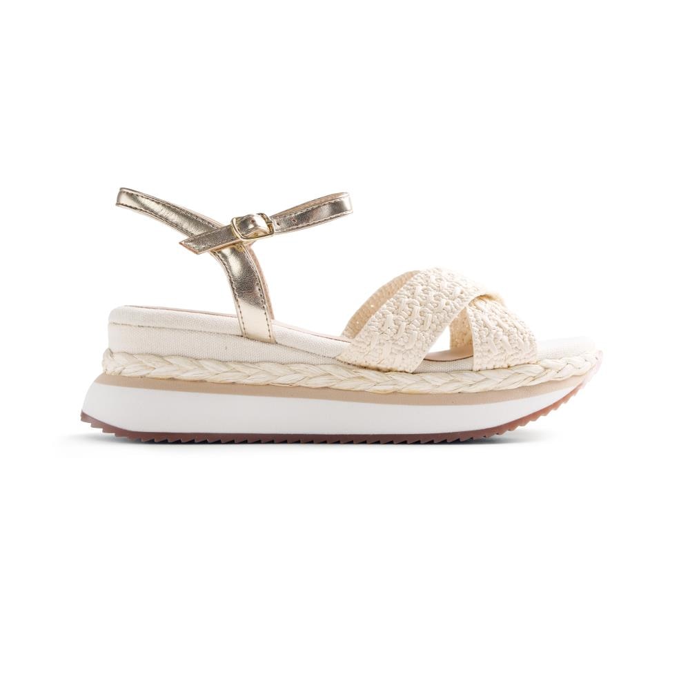 Gioseppo,Sandale-espadrile wedge Trevelin, Alb murdar, 41