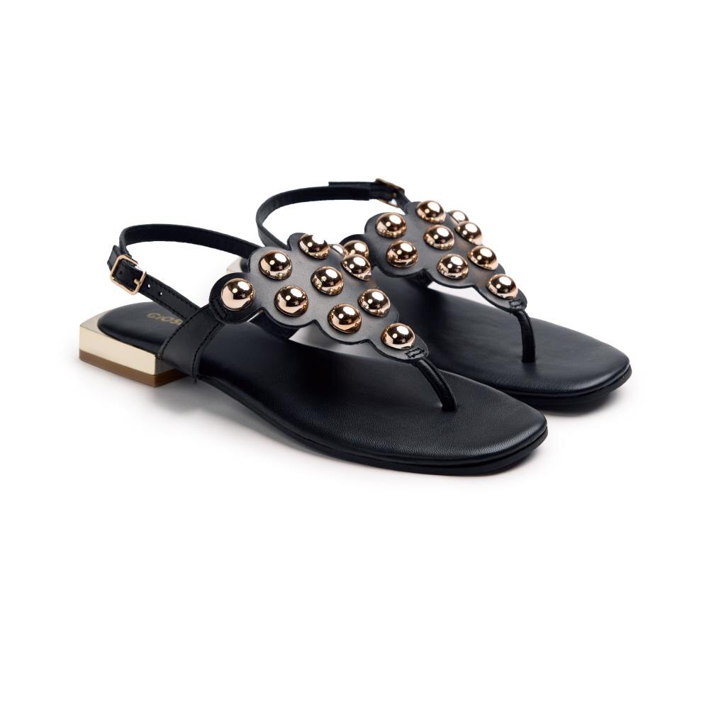 Gioseppo, Sandale de piele cu tinte Kaduna, Negru, 39