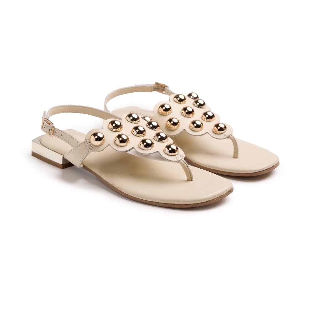 Gioseppo, Sandale de piele cu tinte Kaduna, Alb murdar, 39