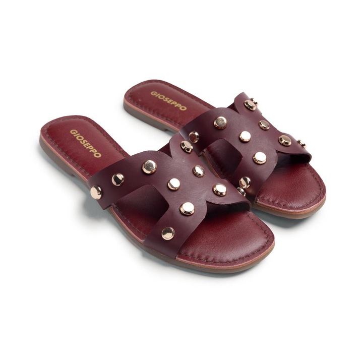 Gioseppo, Papuci de piele cu tinte Millston, Visiniu, 36