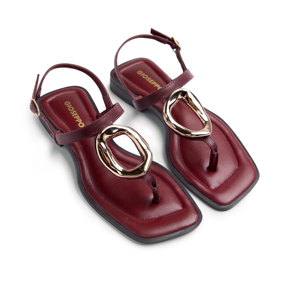 Gioseppo, Sandale de piele cu element metalic Matuu, Visiniu, 39