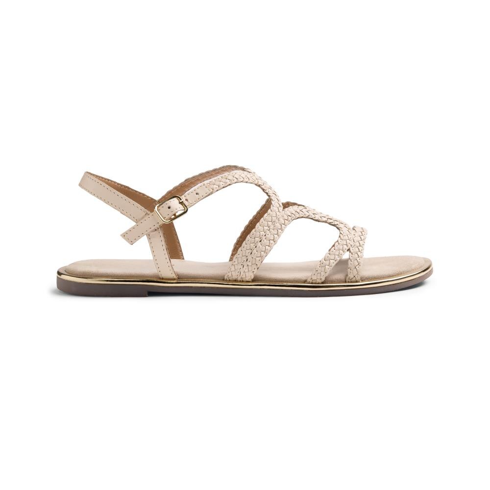 Gioseppo, Sandale de piele cu catatrama, Alb murdar, 39