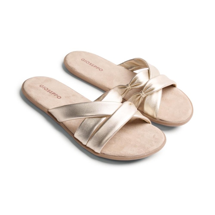 Gioseppo, Papuci uni de piele Mtito, Auriu platinat, 37