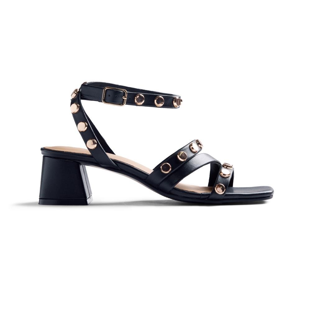 Gioseppo, Sandale de piele cu nituri, Negru, 36