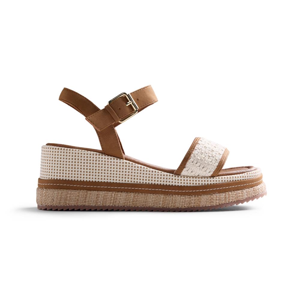 Gioseppo, Sandale wedge, Maro, Crem, 41