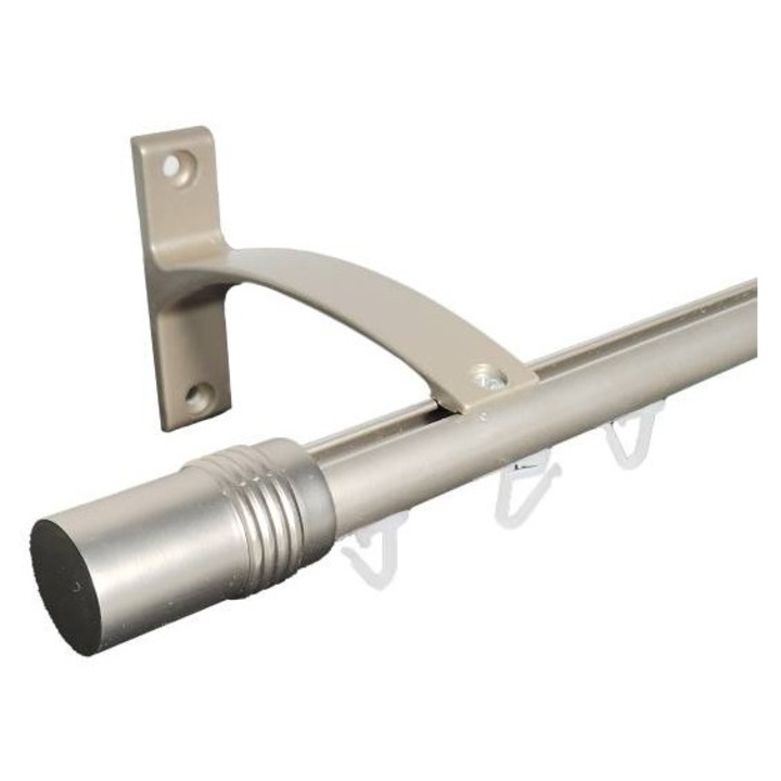 galerie aluminiu 19 mm IBIZA cu canal simpla, crom-mat, 200 cm, capete MARBELLA