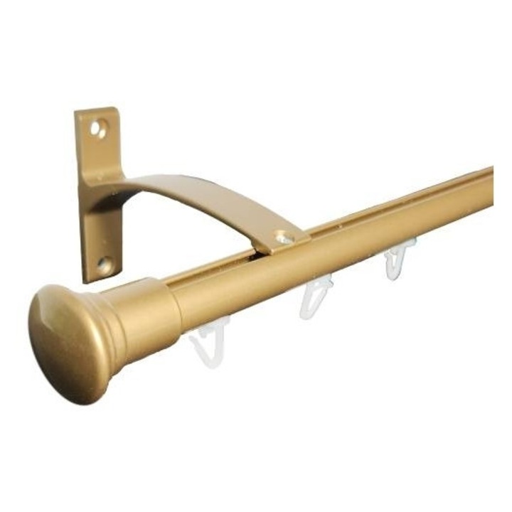 galerie aluminiu 19 mm IBIZA cu canal simpla, auriu-inchis, 240 cm, capete MELBOURNE