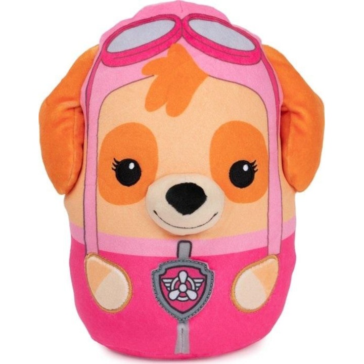 Figurina Paw Patrol, Spin Master, Marshall, 20cm, moale, detalii brodate