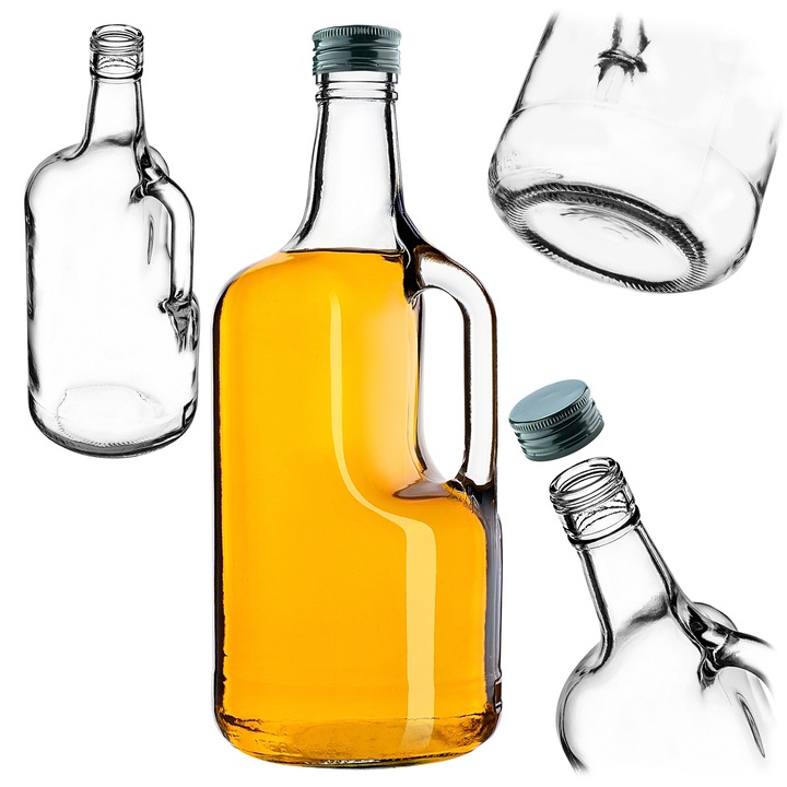 Sticla din sticla cu maner KADAX, 1,75 litri, transparent, set de 1 buc.