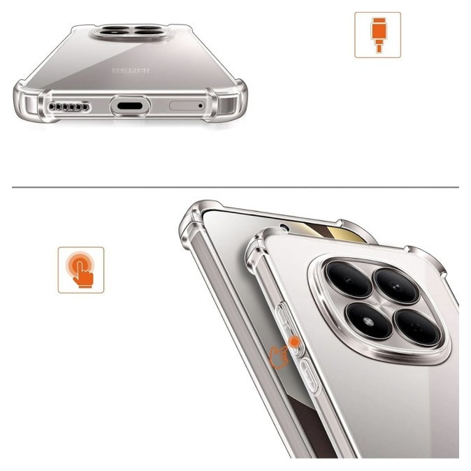 Husa Upzz® Shock Armor Compatibila Cu Xiaomi Redmi Note 15 Pro 5G, Protectie Sporita, Silicon, Transparenta