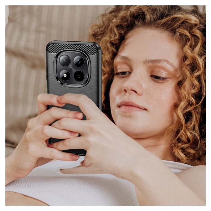Husa Spate Upzz® Carbon Pro, Compatibila Cu Xiaomi Redmi Note 15 Pro 5G, Protectie Perfecta, Silicon, Negru