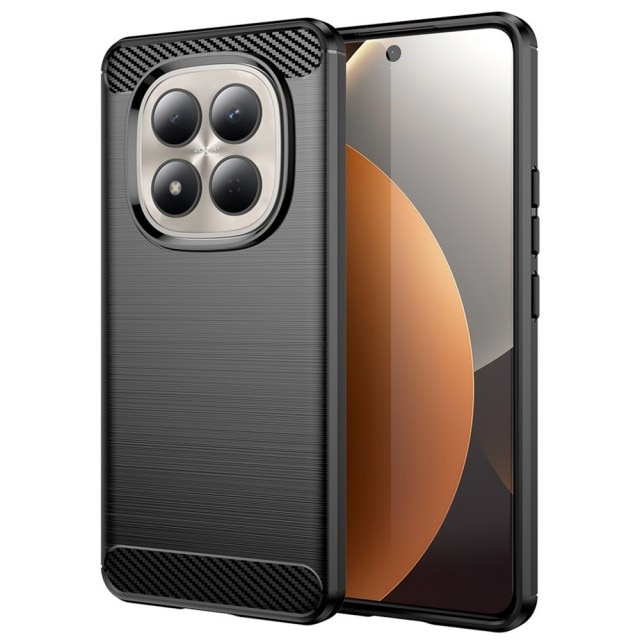 Husa Spate Upzz® Carbon Pro, Compatibila Cu Xiaomi Redmi Note 15 Pro 5G, Protectie Perfecta, Silicon, Negru