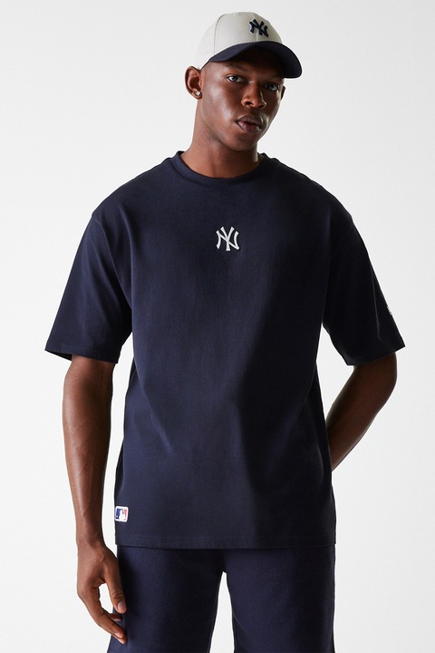 New Era, Tricou supradimensionat NY Yankees MLB League Essential, Albastru ultramarin/Alb optic