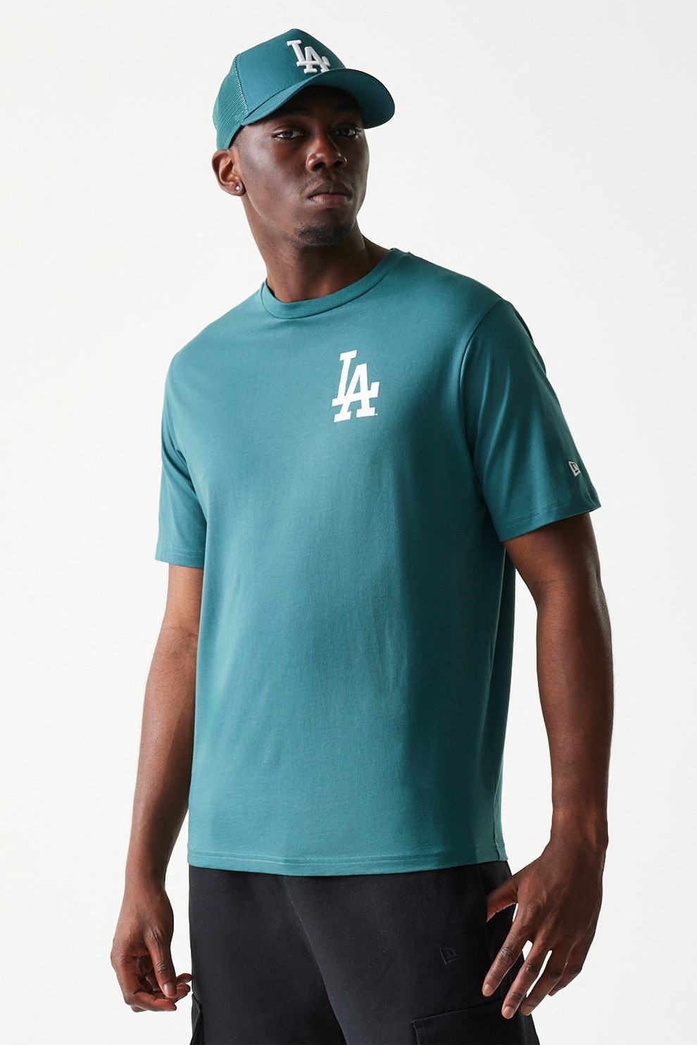 New Era, Tricou MLB LA Dodgers, Alb optic, Verde persan, L