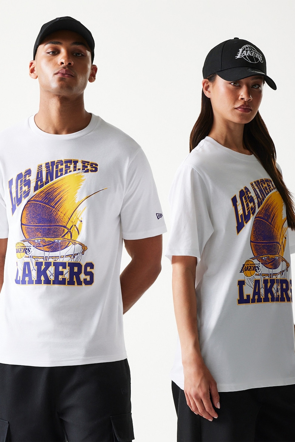 New Era, Tricou unisex NBA LA Lakers, Alb, Albastru indigo, M