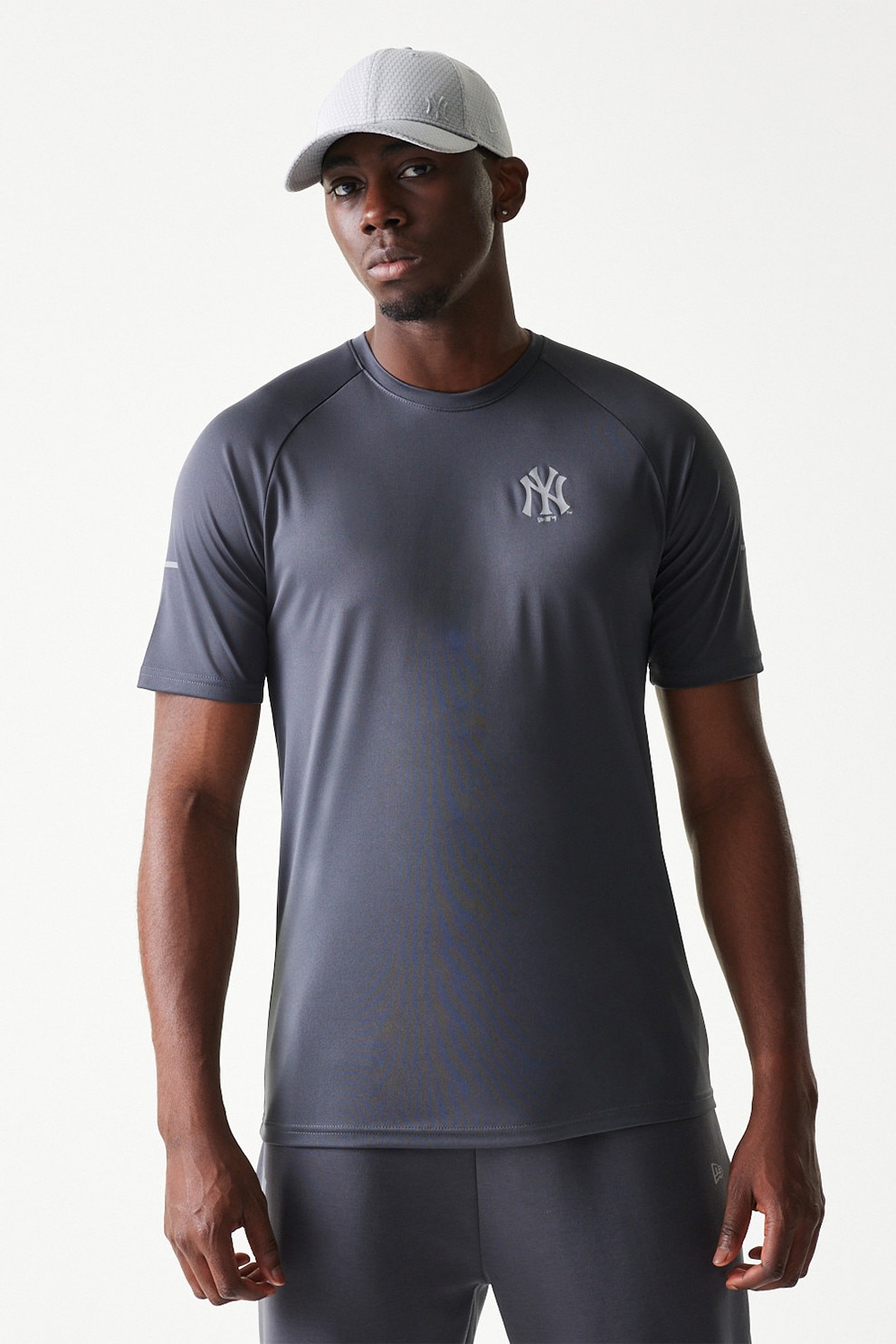 New Era, Tricou cu maneci raglan Core Plus, Gri inchis, M