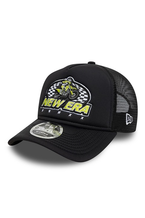 New Era, Sapca trucker cu logo 9Forty, Negru, Galben lime