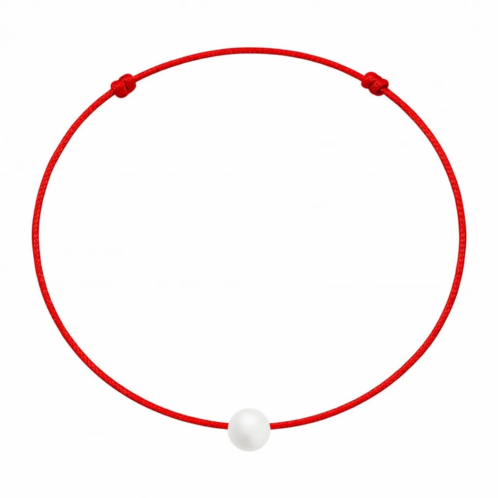 Martisor MANAVA Perla Preciosa, 5-6mm, Snur rosu, Ajustabil