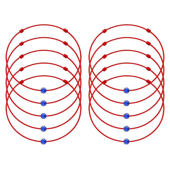 10 Martisoare cu Cristal Preciosa Safir Gold