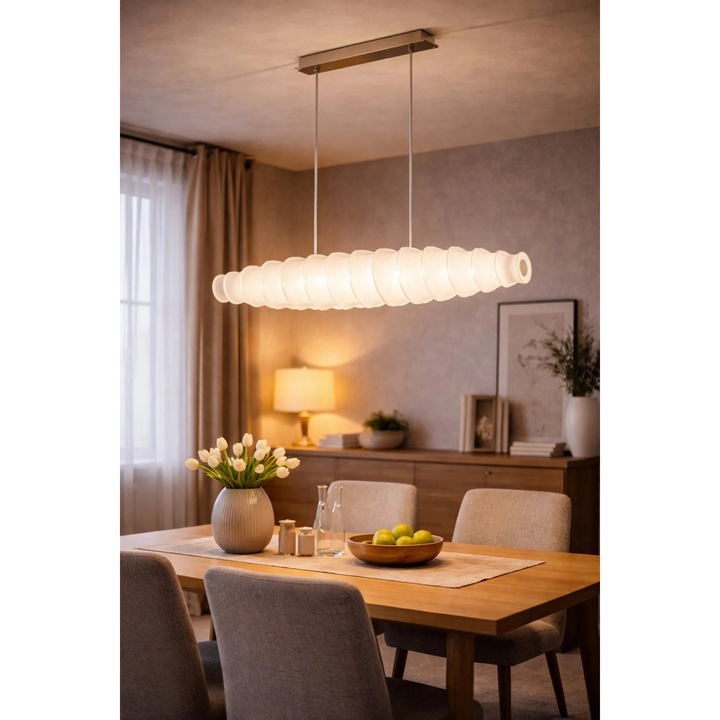 Lustra pendul TONNARA 91941, 2xE27, Cocoon alb, interior IP20