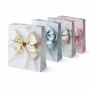 Set pungi cadou elegant cu funda decorativa, design premium, hartie cartonata, multicolor 4 bucati 26x10x32 cm