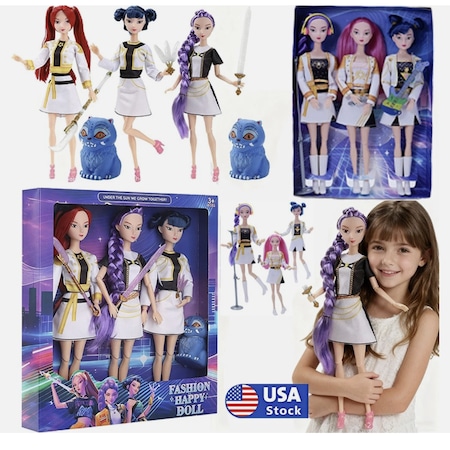 papipupepo Set 3 papusi, K-POP Devil Hunter Girls, 3 piese, PVC, vinil