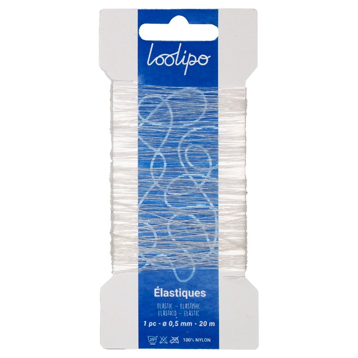 Fir de nailon elastic Loolipo 20 m x 0, 5 mm transparent