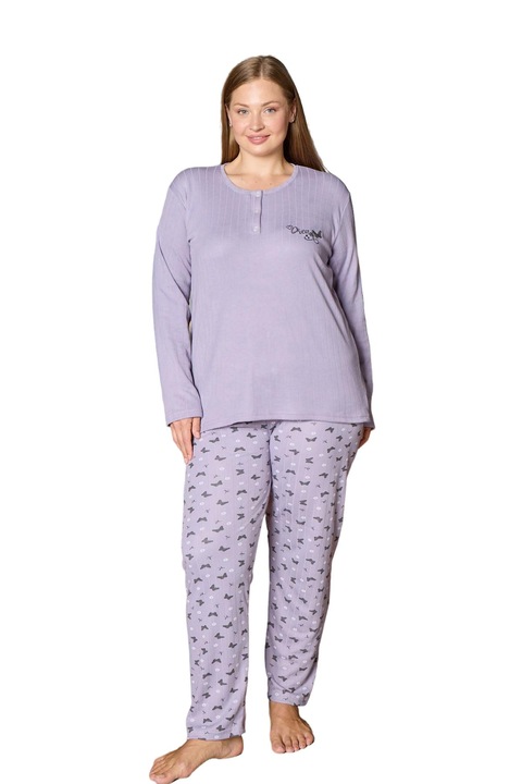 Pijama dama DREAMS, Modalove, maneca lunga, mov