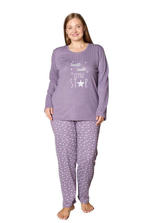Pijama dama LITTLE STAR, Modalove, maneca lunga, violet