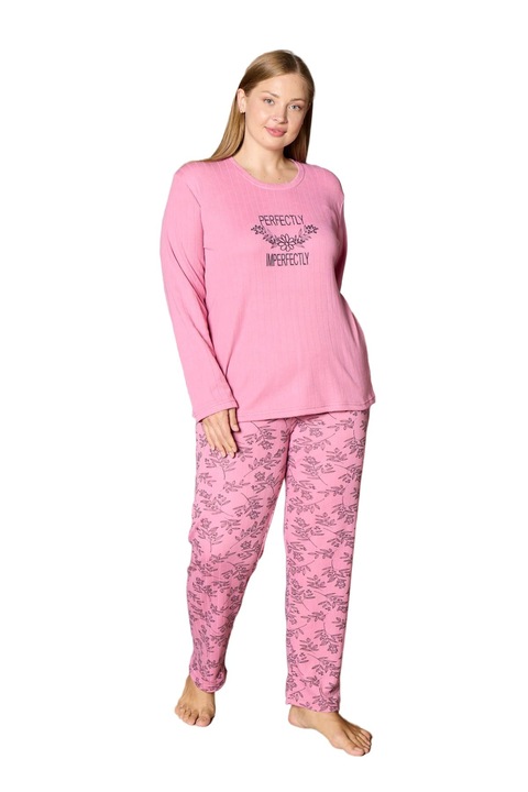 Pijama dama PERFECTLY IMPERFECTLY, Modalove, maneca lunga, fucsia