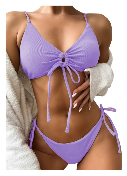 Női Bikini, SNM, Kétrészes, Háromszög Melltartó, Lila