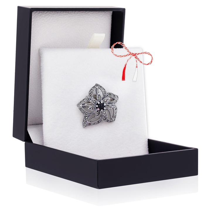 Brosa Argint 925 Floare – Marcasite