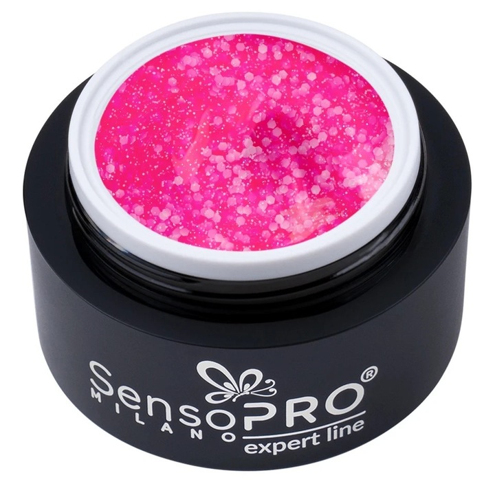 Gel Constructie Unghii Expert Line FrostedConfetti, SensoPRO Milano - Berry 15ml