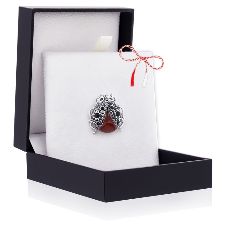 Brosa Argint 925 Buburuza – Carneol