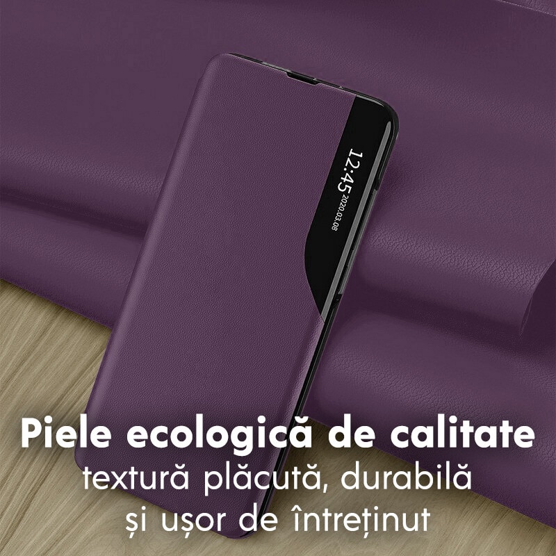 Husa pentru Samsung Galaxy S26 Tip Carte, S-View, Functie de Stand, Calitate Premium, Antisoc, Protectie Sporita, Mov