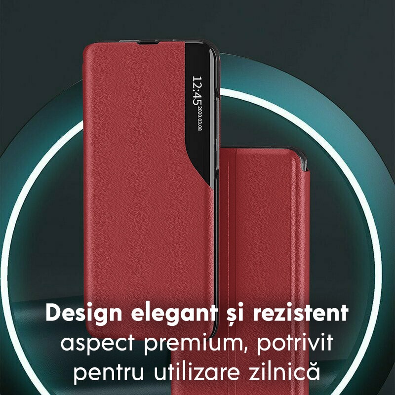 Husa pentru Samsung Galaxy S26 Ultra Tip Carte, S-View, Functie de Stand, Calitate Premium, Antisoc, Protectie Sporita, Rosu