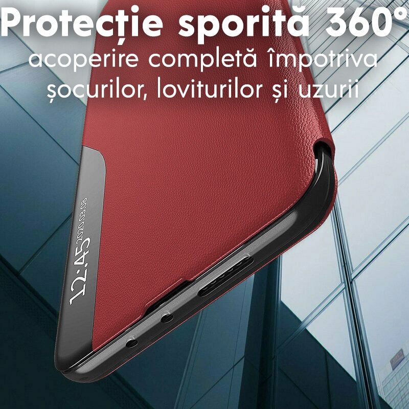Husa pentru Samsung Galaxy S26 Ultra Tip Carte, S-View, Functie de Stand, Calitate Premium, Antisoc, Protectie Sporita, Rosu