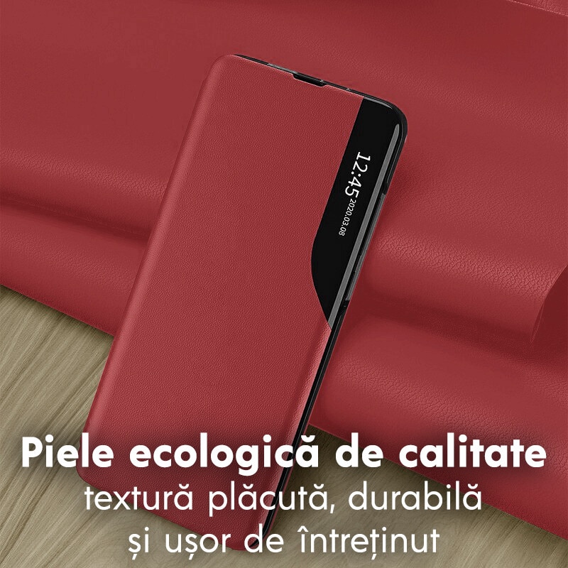 Husa pentru Samsung Galaxy S26 Ultra Tip Carte, S-View, Functie de Stand, Calitate Premium, Antisoc, Protectie Sporita, Rosu