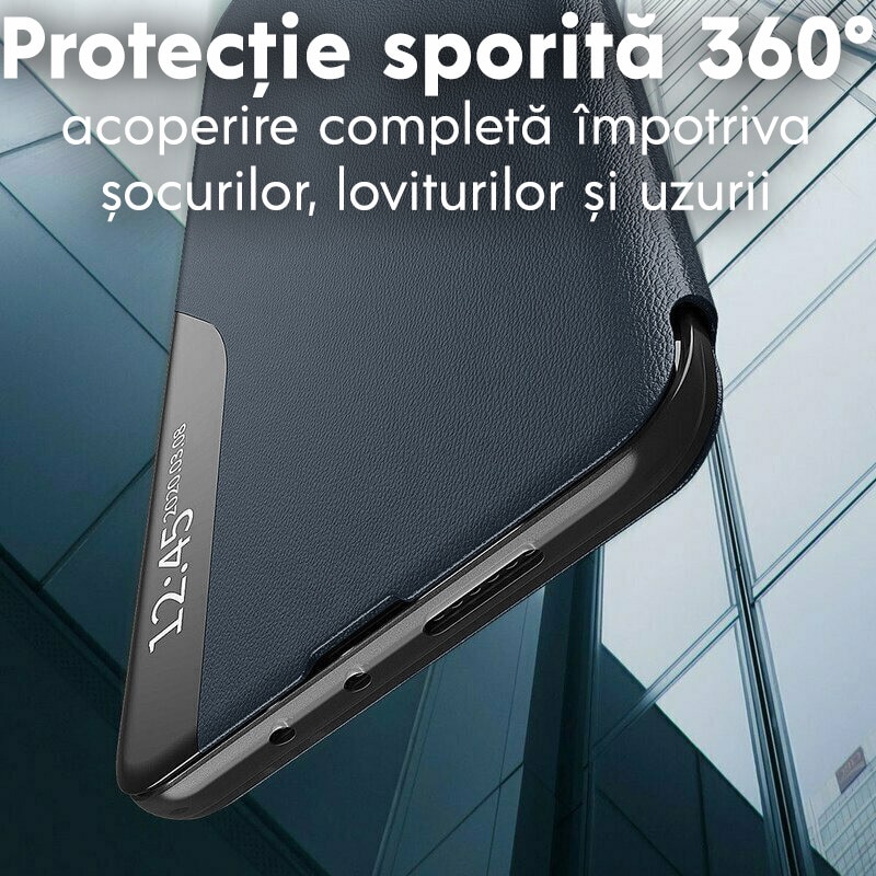 Husa pentru Samsung Galaxy S26 Plus Tip Carte, S-View, Functie de Stand, Calitate Premium, Antisoc, Protectie Sporita, Albastru