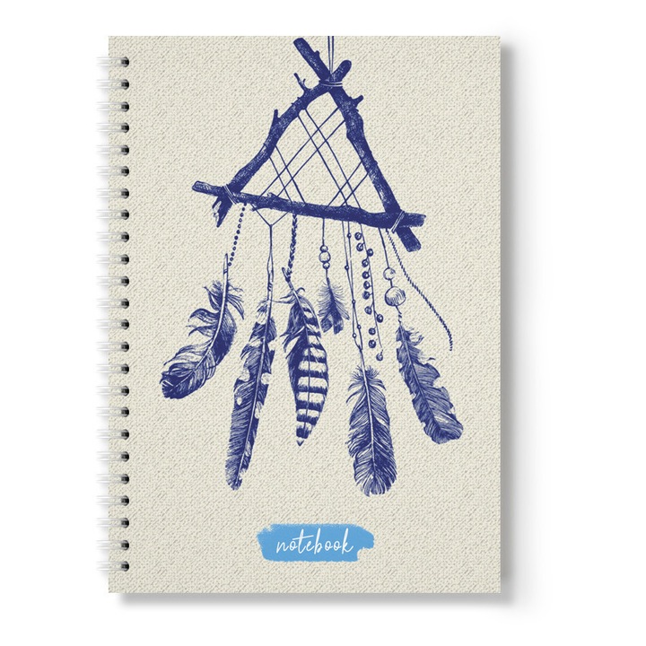 Caiet A5 spira, 100 file, Romana, set 5 bucati