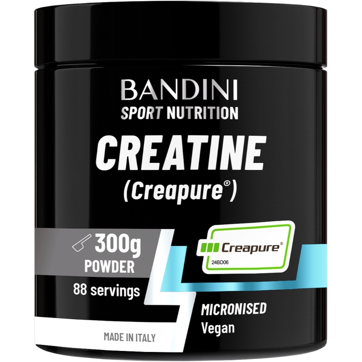 Bandini Creapure kreatin-monohidrát, 300g, 88 adag, vegán, maximális tisztaság