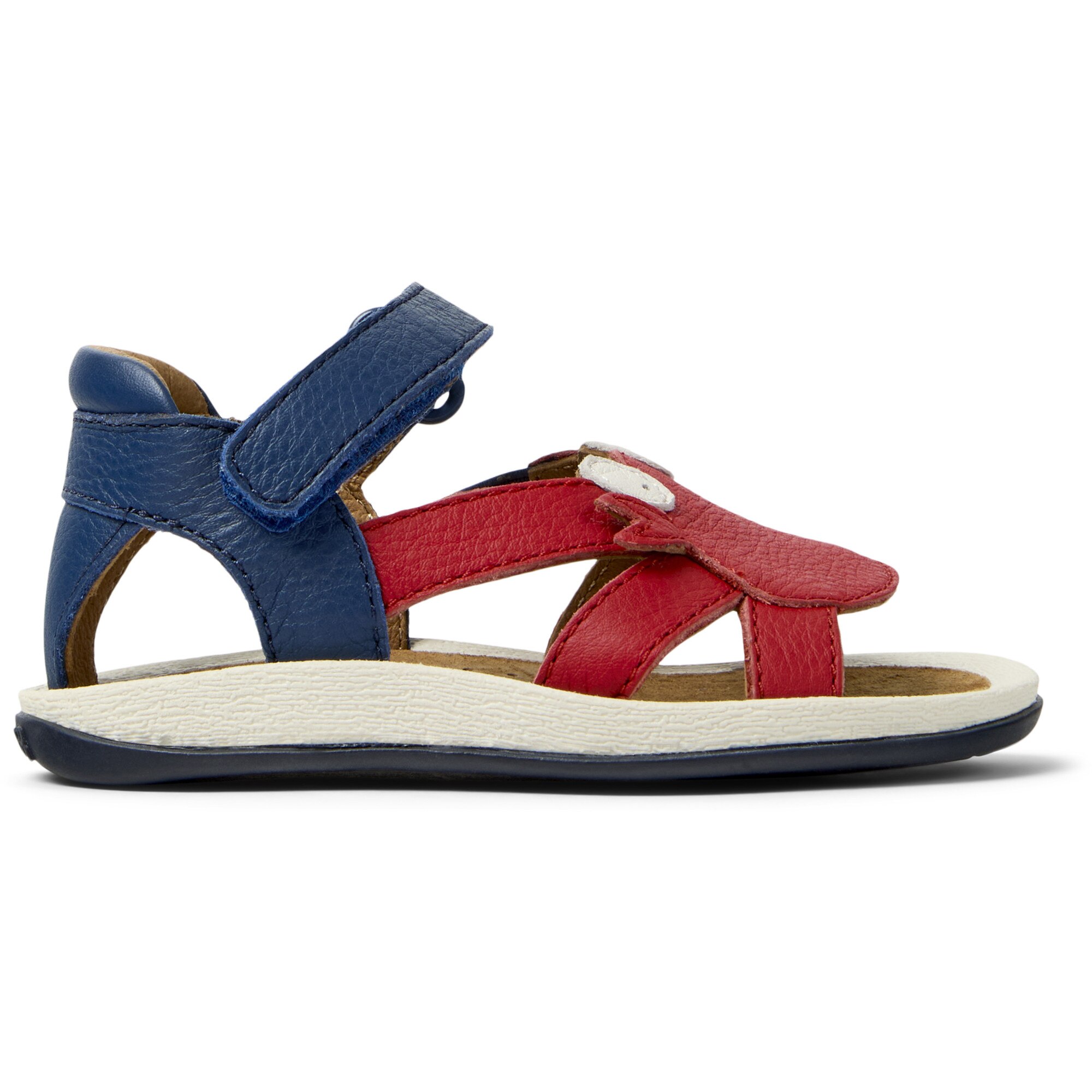 Camper, Sandale cu velcro Twins 693, Rosu, Albastru, 24 EU